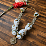 Beautiful White Floral Wedding Varmala Set with Brooch (Pack of Pair)