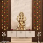 Multicolor Pom Pom Hangings for Decoration with Golden Bell - 6pcs 48inch Rajasthani Hangings Decorative Items, Haldi Decoration, Makar Sankranti Decoration Items, Lohri, Pongal Decoration